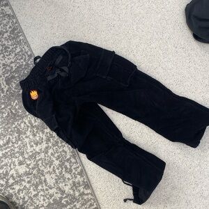 Spitfire Baggy Cargo Skate Pants In Black Chorduroy Size Medium - 33-33 Newish